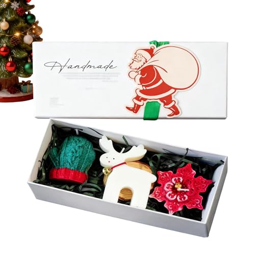 Velas Navideñas,Velas De Soja Artesanales Con Aromaterapia | Fragancia Duradera Para Hogar,Para Familia Amigos Cumpleaños Bodas Decoración