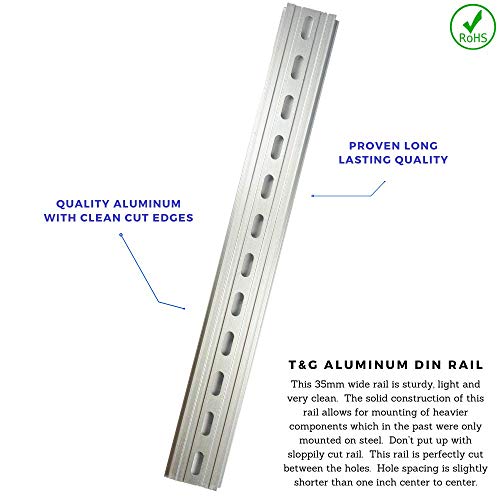 tampg 3 pieces din rail slotted aluminum rohs 1234 inches long 35mm wide 75mm high
