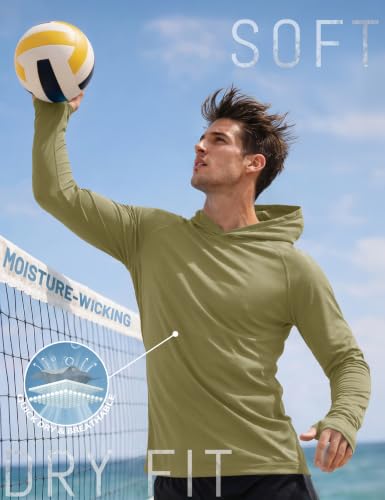 Image of KEFITEVD Men's Sun Hoodie Long Sleeve Fishing UPF 50+ SPF Quick Dry Shirts