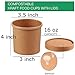 30 Pcs 16oz Paper Soup Containers Kraft Paper Cups with Lids Microwavable Disposable Take Out Food Containers 500 mL Ice Cream Cups Freezer Containers for Restaurants, Delis, Cafes, Dining, Picnics