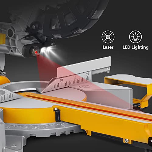 Image of Generic LUXTER 254mm / 10 inch 2400W Sliding Mitre Saw Aluminium Wood Plastic Cutting Durable Sliding Mitre Saw, Corded Electric