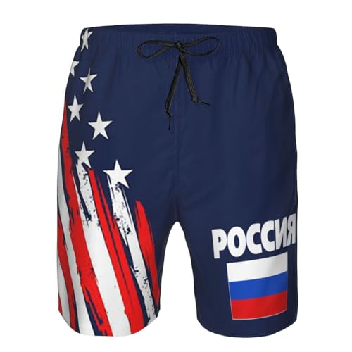 Russia Flag Russian Flags Mens Swim Trunks Quick Dry Mens Swimsuit,Swim Shorts Summer Beach Shorts with Pockets2