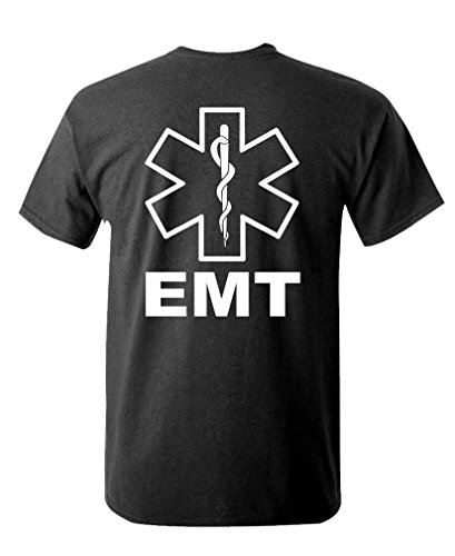 v2 Emergency Medical Technician - 911 - Mens Cotton T-Shirt, L, Black