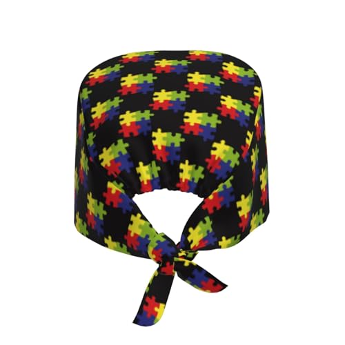 Image of Working Cap Scrub Cap with Sweatband Adjustable Unisex Women Tie Back Hat Nurse Surgical Caps