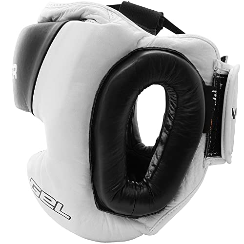 Meister Gel Full-Face Training Head Guard for MMA, Boxing & Muay Thai - White/Black - Small/Medium - Image 3