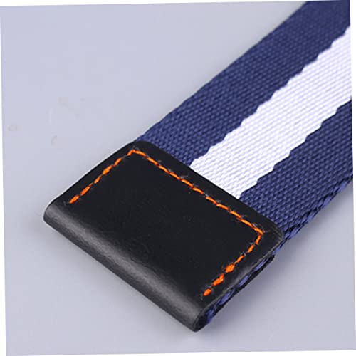 Adjustable Belt with Metal Buckle Durable Nylon Webbing Comfortable and Breathable for Outdoor Sports and Use Blue and White2