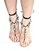 Runa Sea Bohemian Style Turquoise Coral Semi Precious Stone Barefoot Sandals Anklet (Sold As Pair)