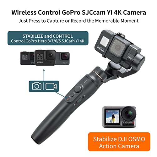 Feiyutech Vimble 2A-Official 3-Axis Splashproof Telescoping Handheld Gimbal Stabilizer For Gopro Hero 8,7,6,5,Sj Cam,Yi 4K,Osmo Action Sport Action Camera, Wifi Connect Control #TOP1