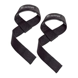 Harbinger Padded Cotton Lift Straps – Soft, Supportive Neotek Wrist Pads – 21.5″ Length, 1.5″ Width – Reinforced Edges & Heavy-duty Stitching – Cushions Wrists for Lifting Support