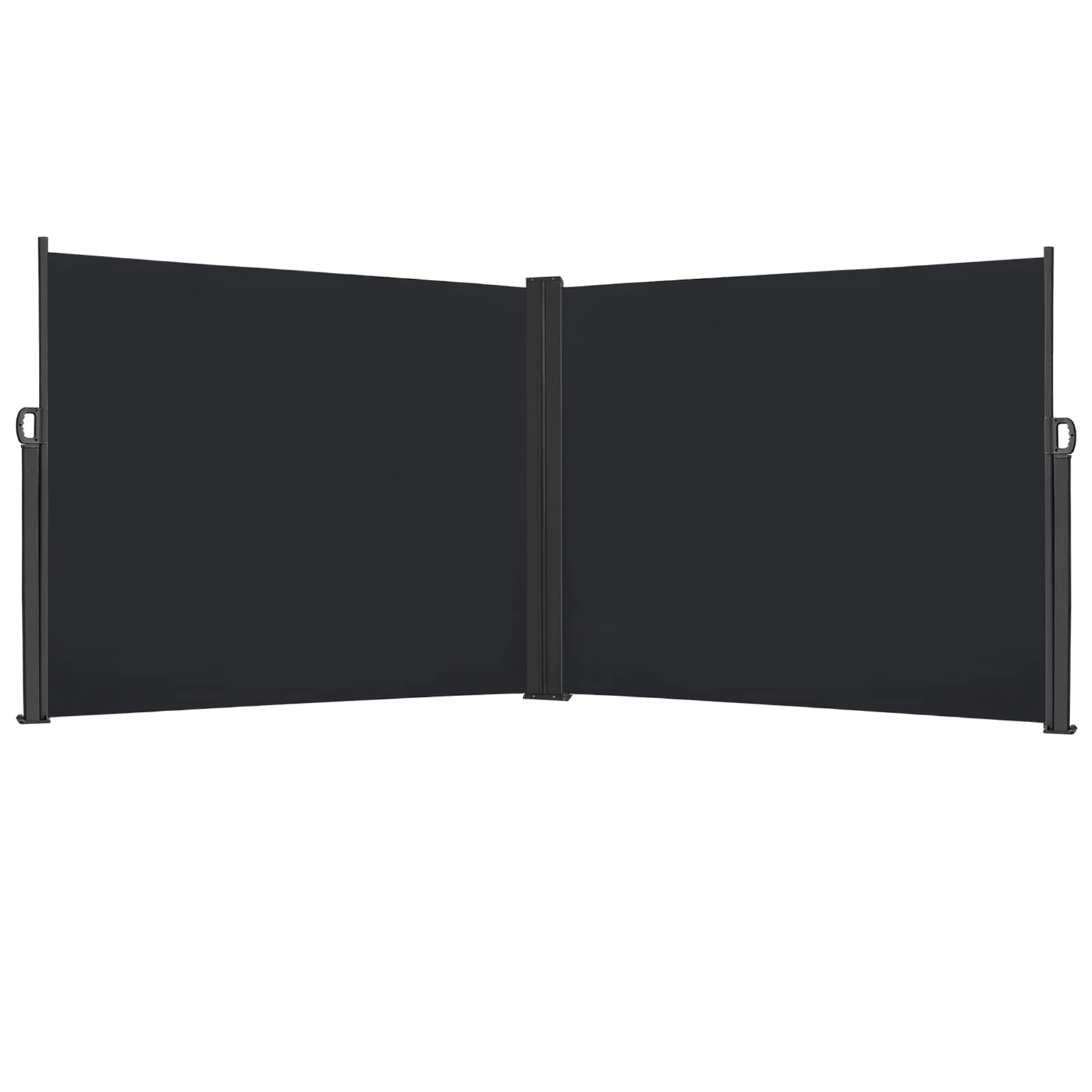 YRHome Podwójna markiza boczna, wysuwana, 180 x 600 cm, ochrona przed wzrokiem, nieprzejrzysta, ochrona przed wiatrem, ochrona przed wzrokiem ogrodu, na balkon, do ogrodu, na taras, roleta boczna, antracytowa