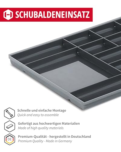 Gedotec Utensils Material Tray Drawer Compartment Tray with 11 compartments for Office Furniture, Graphite Black - Image 3