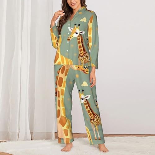 Pijama de jirafas holgado para evitar el frío al dormir 2