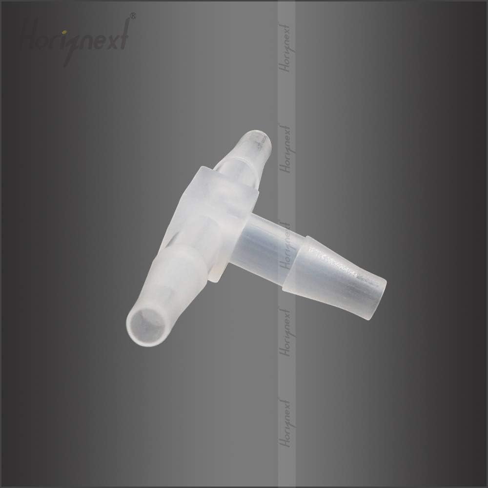 T shape plastic (pp polypropylene) 3 way barb fitting 1/4" quick connect to air hose, oxygen tubing, water pipe (Pack of 10 pcs)