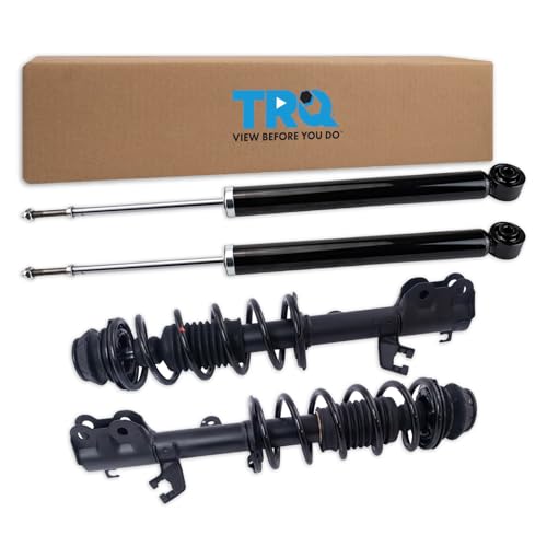 Image of TRQ Front and Rear Complete Strut Assembly & Shock Absorber Kit Complete Strut & Coil Spring Assembly Compatible with 2012-2019 Nissan Versa 2014-2019 Versa Note
