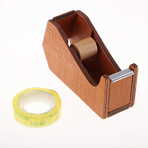 Lindo e resistente cortador de fita para mesa de escritório, cortador de fita de madeira, organizado