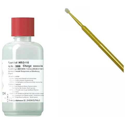 Flussmittel HR/D-110 100 ml (No-clean Elektronik-Flussmittel mit 5,8% Feststoff) zum Handlöten, SMD-löten u. Litzenverzinnen, incl. Application-Stick Cover