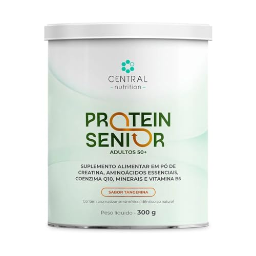 Protein Senior Adultos 50+ - Creatina + Aminoácidos + Coenzima Q10 - Sabor Tangerina 300g - Central