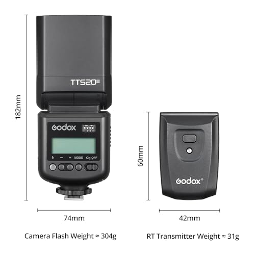 GODOX TT520 III Camera Flash Speedlite, Built-in Receiver and RT Transmitter,S1/S2 Modes,8 Power Levels, Compatible with Canon Nikon Pentax Olympus Fujifilm Panasonic Cameras(TT520II Upgraded) view 2