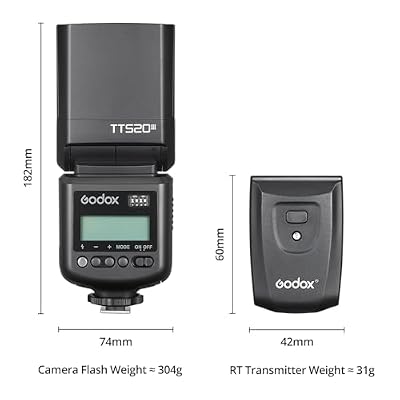 GODOX TT520 III Camera Flash Speedlite, Built-in Receiver and RT Transmitter,S1/S2 Modes,8 Power Levels, Compatible with Canon Nikon Pentax Olympus Fujifilm Panasonic Cameras(TT520II Upgraded)