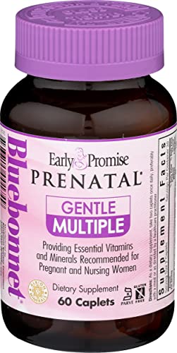 Bluebonnet Early Promise Prenatal Gentle Multiple - for Nutritional Support for Pregnant/Lactating Women, Gluten & Dairy Free, Kosher, Vegetarian Friendly, 30 Servings, Pink, 60 Count Bluebonnet Early Promise Prenatal Gentle Multiple - for Nutritional Support for Pregnant/Lactating Women, Gluten & Dairy Free, Kosher, Vegetarian Friendly, 30 Servings, Pink, 60 Count