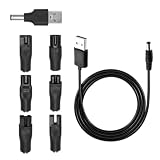 Vaniika Kit di cavi di ricarica per rasoio USB, 8 pezzi, 5 V, adattatore elettrico universale nero, cavo di alimentazione di ricambio per tagliacapelli, rasoi, strumenti di bellezza, lampade da