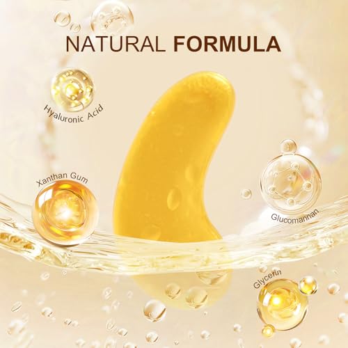 Aivoch 10Pairs 20Pcs 24K Gold Under Eye Patches, Collagen Eye Masks for Dark Circles and Puffiness, Reduce Wrinkles and Puffy Eyes, Refresh Your Skin, Women Skincare Eye Treatment Products