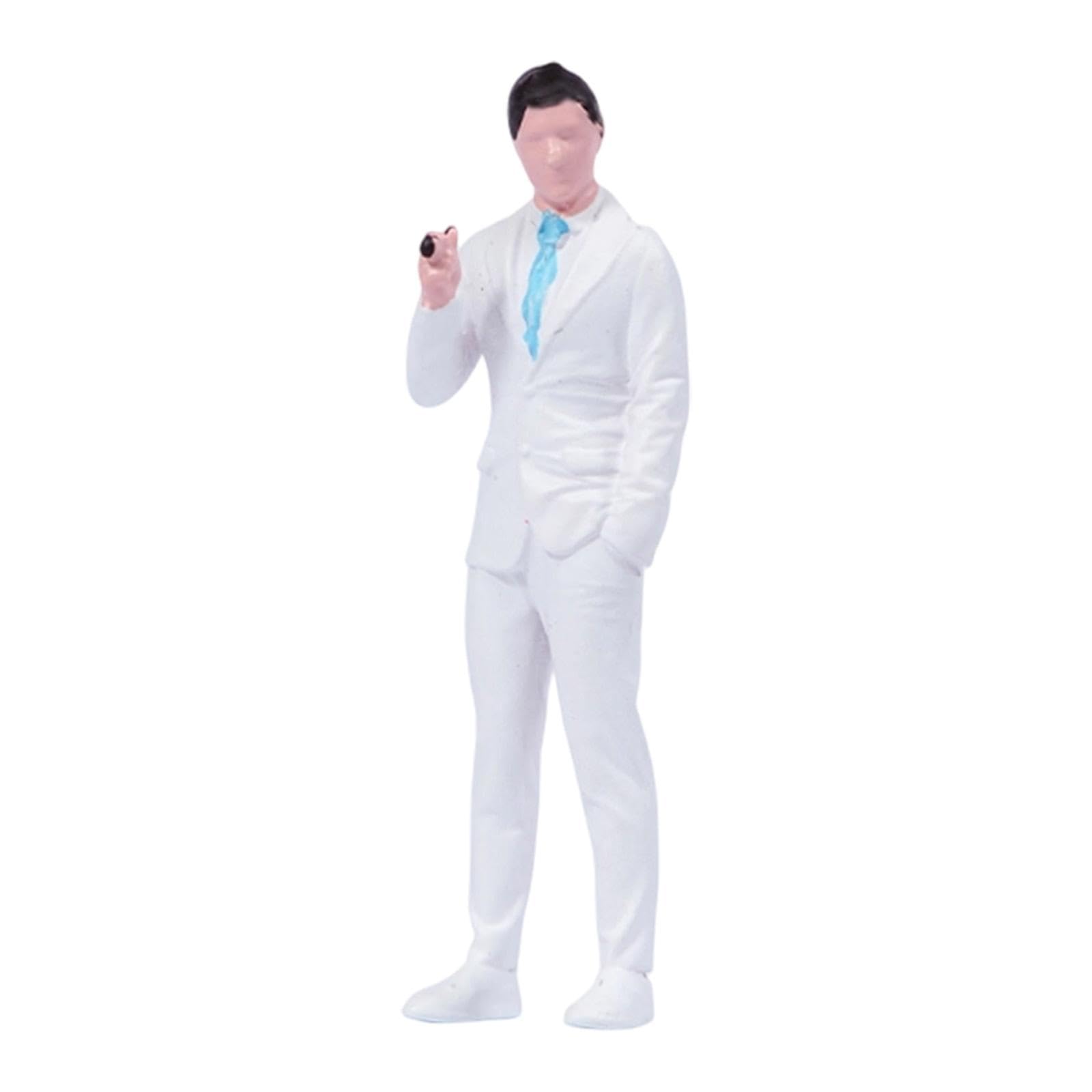 Zani Puff 1:64 Scale Miniature Male Figure, Painted Resin Realistic Model for Diorama Scene Photography Props DIY Decor Accessories- Men in Suits