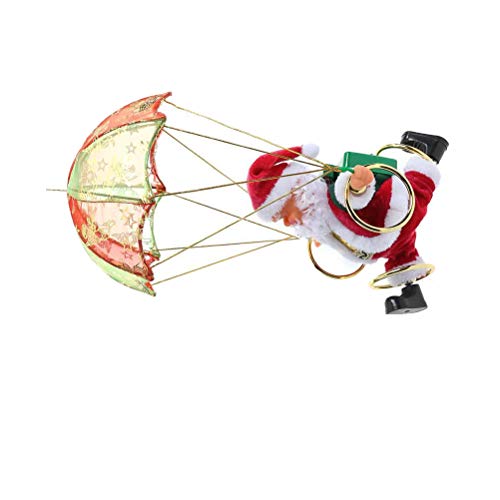 BESPORTBLE Brinquedo elétrico de Papai Noel, paraquedas criativas, Papai Noel, brincadeiras, brinque