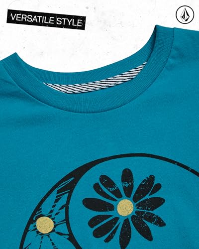 Image of Volcom Girls Shirts - Casual Crewneck Short Sleeve Graphic Tee Trendy Tops - Breathable Girls Summer Clothes