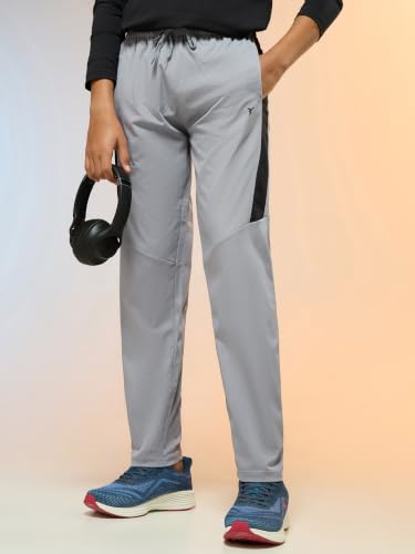 Image of TECHNOSPORT Boys Slim Fit Sports Trackpants Kids Track Pants with TS Flexi Moisture-Wicking Fabric, Cargo Pockets, Drawstring | Track Pants for Boys 8-10 Years