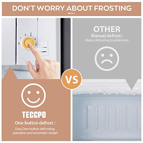 TECCPO Mini Fridge with Freezer TAMF32, 3.1 Cu.Ft, Low Noise, Energy Star, 6 Settings Temperature Adjustable, Mini Fridge for Bedroom, Dorm