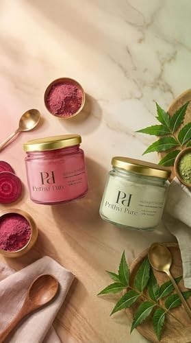 Image of 100% Natural Beetroot, Neem & Multani Mitti Face Pack | 200g Each | Hand-Made Skincare for Glowing Skin | Deep Cleansing & Pimple Control | Chemical-Free Clay Mask for Face & Hair