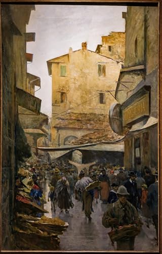 Famoso póster de lienzo histórico il Mercato Vecchio de Signorini para decoración
