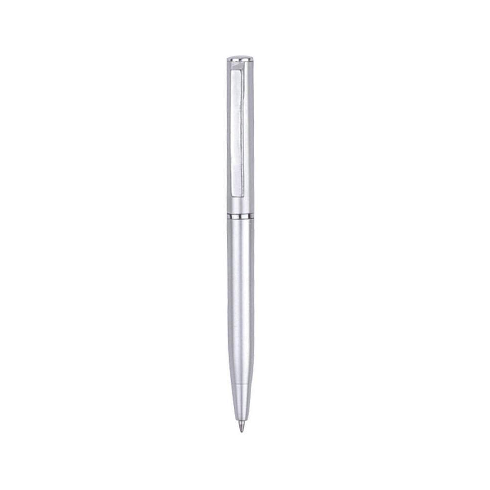 Silberfarbener Kugelschreiber – 10 Cm Mini-Stift, Blaue Tinte, Drehmechanik