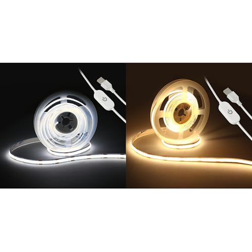 Tira de luces LED blanca y cálida 5V USB 6.56ft 2PCS miniatura 1