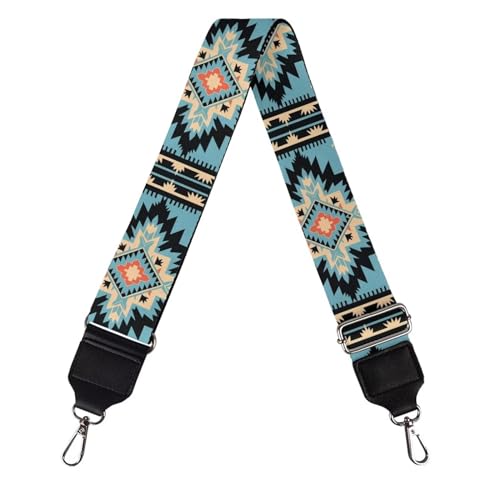 Image of Wide Bag Straps Replacement Crossbody Aztec Boho Guitar Straps for Handbags /Purses /Messenger /Duffel Bags Backpack Straps Replacement Adjustable Length from 30 inch to 50.3 inch Navajo