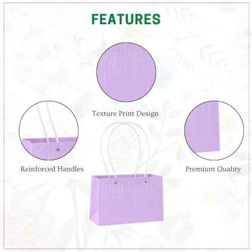 Image of Oasis Pack of 10 LilacTexture Print Flower Hamper Bags | Premium Floral Packaging Bags for Rakhi Gift Hampers, Flower Bouquets, Wedding, Return Gifts, Decorative Presentation & Florist Supplies