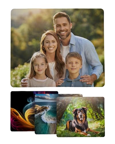 PERSONALISED Photo Mouse Mat - Customized Memory Mousepad for Family Friends Lovers Couples - Non-Slip Rubber Mouse Mat - Soft Comfortable and Stylish - Use with all Mouse types
