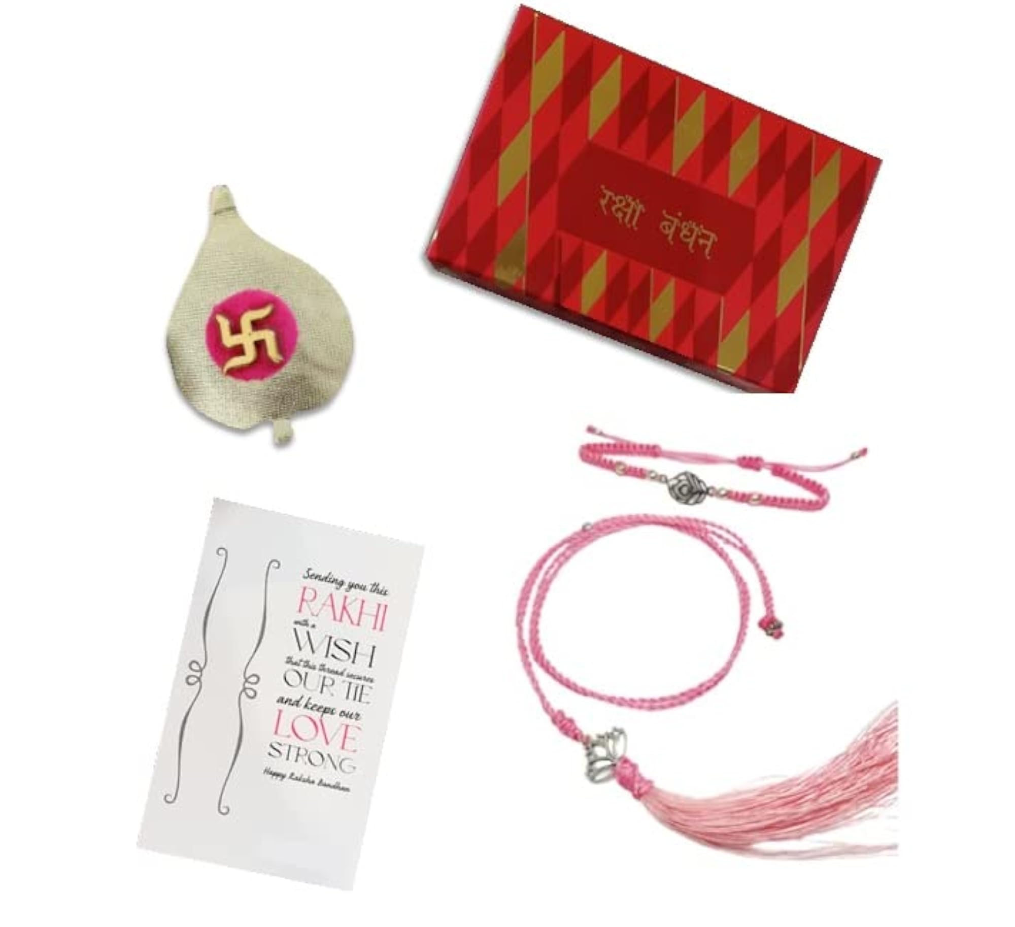 Designer Couple Rakhi Set for Bhaiya & Bhabhi
