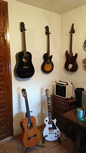 Lot de 4 crochets pour support mural de guitare acoustique, ukulélé, basse, mandoline et banjo Noir Avec 10 médiators - Les Beatles, Paul McCartney, John Lennon, RIngo Starr, George Harrison Lot de 4 crochets pour support mural de guitare acoustique, ukulélé, basse, mandoline et banjo Noir Avec 10 médiators – Image 6