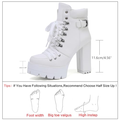 Image of Susanny Sexy High Heels for Women Boots Round Toe Platform Booties Lace Up Suede Side Zipper Ankle Bootie