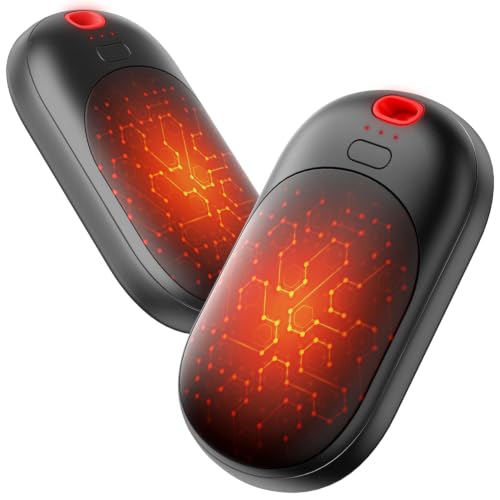 Electric Hand Warmers Rechargeable 2 Pack, 11H*2 Long Heat, 1s Heat-Up 3 Heat Levels, Portable Pocket Hand Warmer, Ultra-Light Slim, Gifts for Men Women, Outdoor, Camping, Office, Commute Coupon - image 1