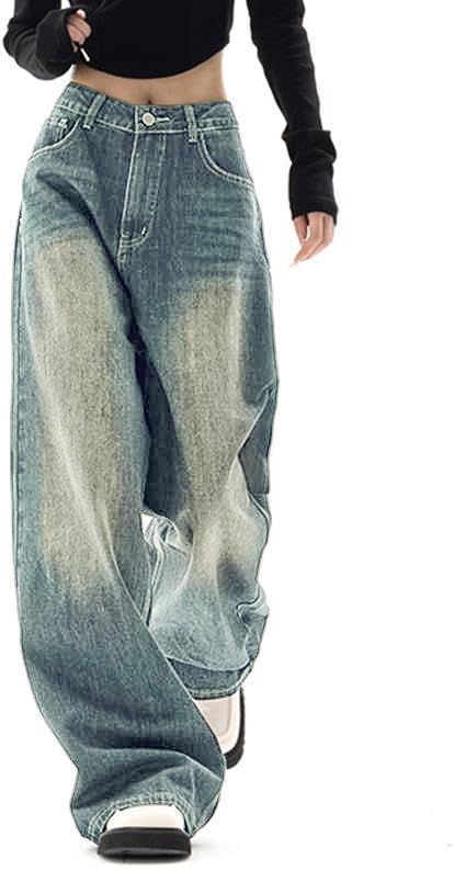 EMMIOL Jeans for Women Wide Leg Baggy Jeans Y2K Casual Loose Boyfriends Trousers Vintage Streetwear - Image 2