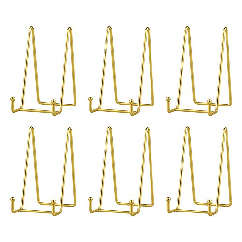 Tellerständer für Display - Tellerhalter, Tischstaffelei, Bilderrahmenständer, Display Foto, Dekoteller, Schale, Tischkunst, 15,2 cm, Gold Cover