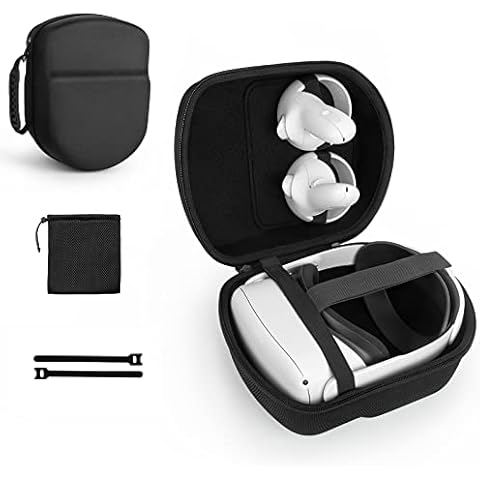 Travel Case for Oculus Quest & Quest 2 & Elite Strap, Hard EVA Carrying Case Storage Box for Oculus Quest Headset and Controllers (Black) Cover
