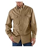 Carhartt Men's Big & Tall Oakman Work Shirt Sandstone Twill Original Fit,Cottonwood,XXX-Large Tall