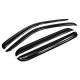 HS Power Sun Rain Guard Vent Shade Window Visors Deflector 4PC - Compatible With 2002-2007 Jeep Liberty Models Dark Smoke Acrylic Tape-On Curvy Vent Visor Set - Improved Airflow and Weather Protection