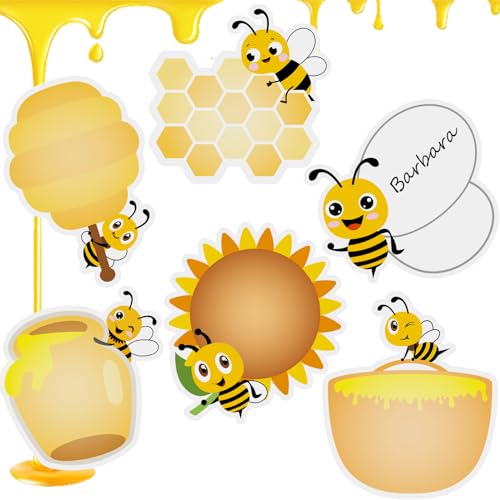 Henoyso 108 Pcs Bee Desk Name Tags for Classroom Decor Back to School Locker Name Tags for Kindergarten, Preschool, 1st, 2nd & 3rd Grade Teacher Nameplates for Student