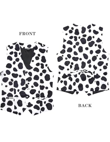 Image of 2-Piece Animal Print Vest for Men, Party Waistcoat Vest & Bow Tie, S-3XL
