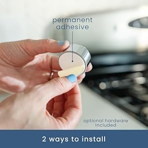 S&T INC. Round Adhesive Push Towel Hooks for Kitchen, Hand and Dish Towels, Grey, 4 Pack ST INC Round Adhesive Push Towel Hooks for Kitchen Hand and Dish Towels Grey 4 Pack